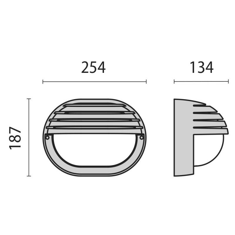 Spittler Wandleuchte EKO 19/GRILL E27 sw