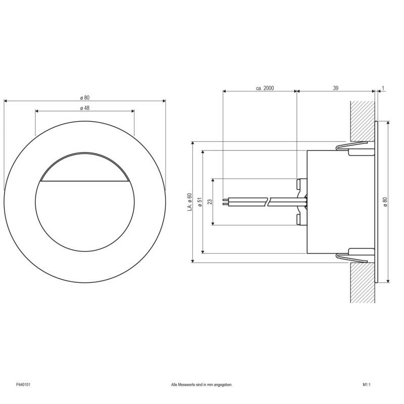 EVN Lichttechnik P-LED Wandeinbauleuchte P440101