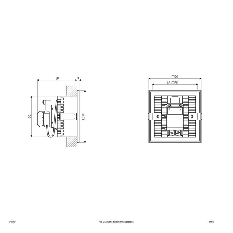 EVN Lichttechnik LED Wandeinbauleuchte P21 701