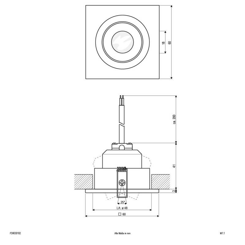 EVN Lichttechnik P-LED Einbauleuchte P 24030102 ws