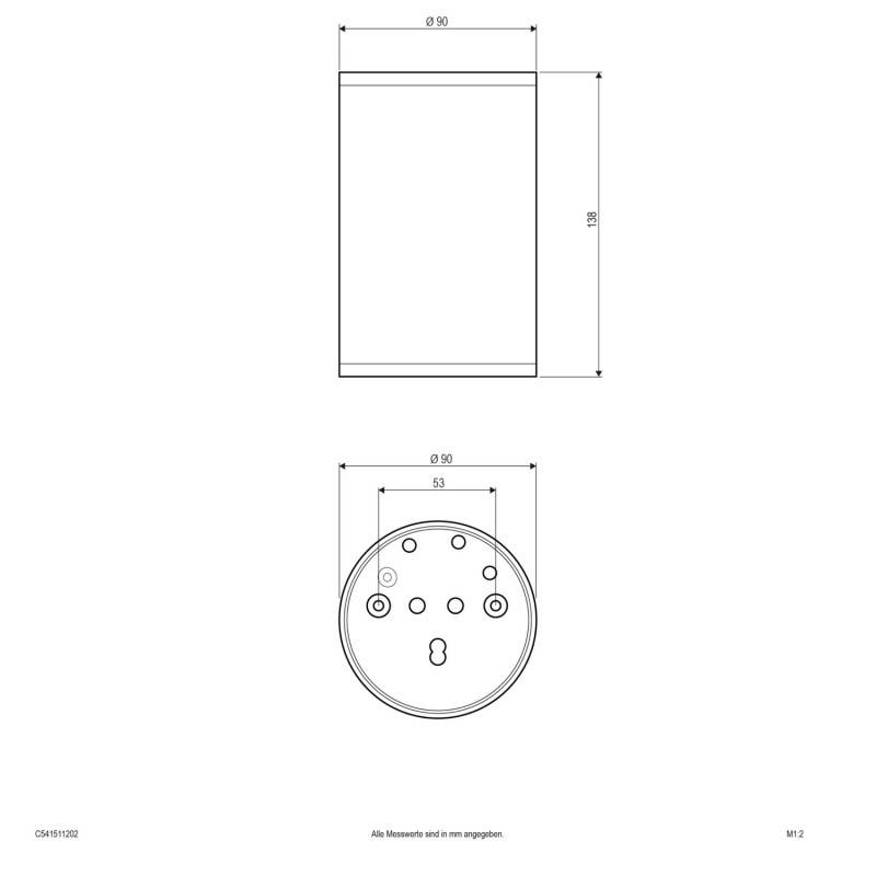 EVN Lichttechnik P-LED Deckenanbauleuchte C 541511202 anth
