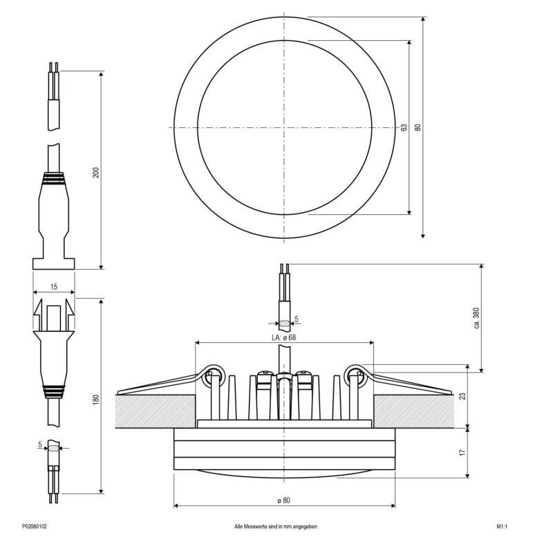 EVN Lichttechnik P-LED Deckeneinbauleuchte P02060102
