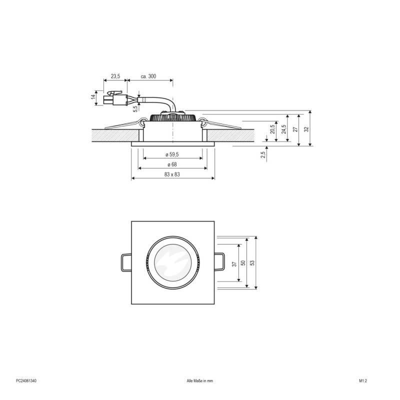 EVN Lichttechnik P-LED Deckeneinbauleuchte PC24061340