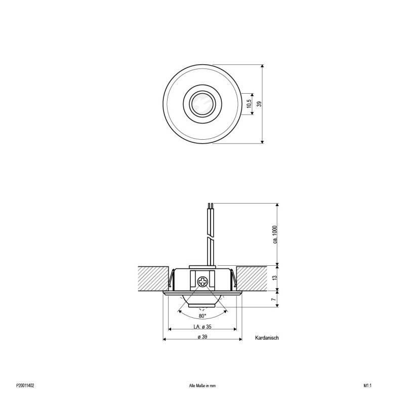 EVN Lichttechnik LED-Deckeneinbauleuchte P20011402