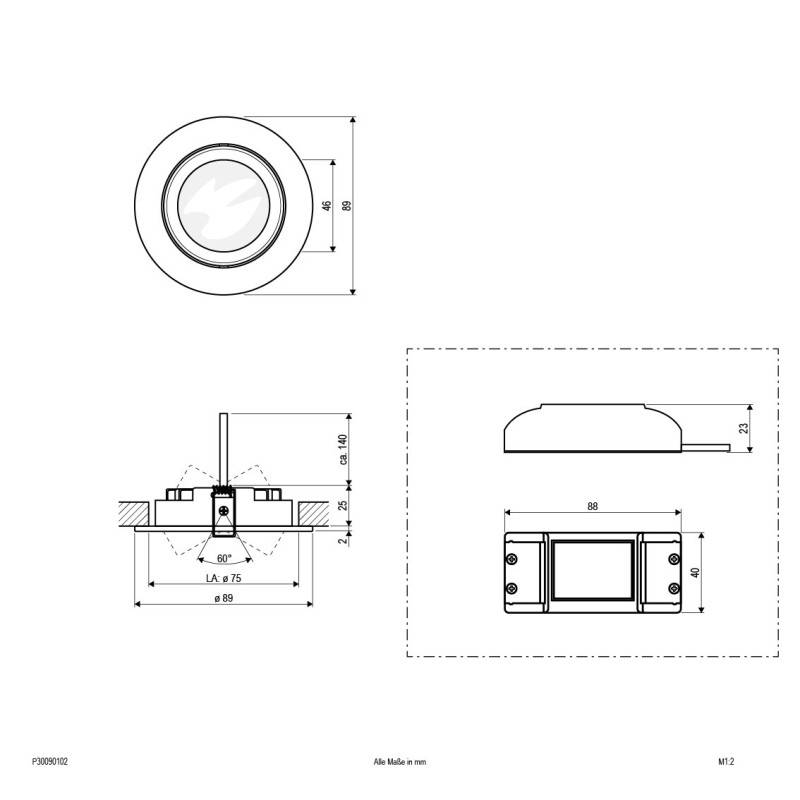 EVN Lichttechnik LED-Deckeneinbauleuchte P30090102 ws