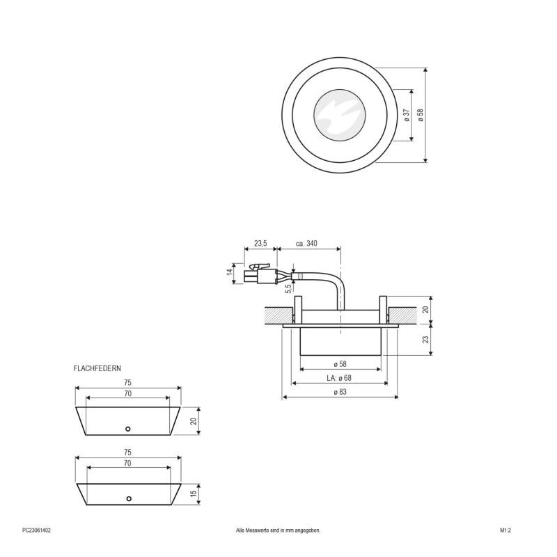 EVN Lichttechnik LED-Deckeneinbauleuchte PC23061402 alu