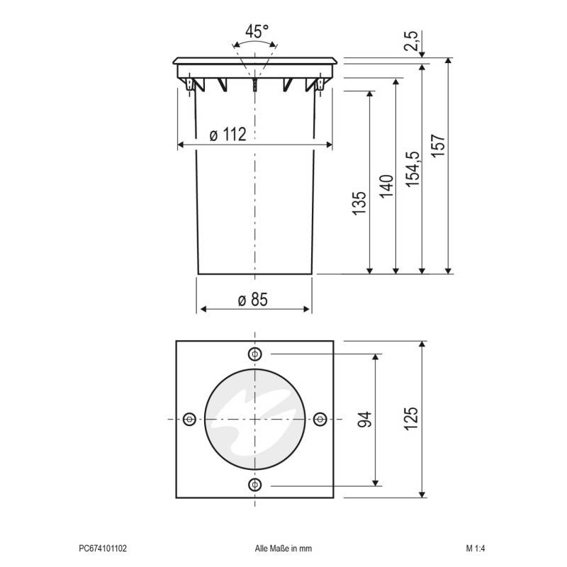EVN Lichttechnik LED-Bodeneinbauleuchte PC674101102 eds