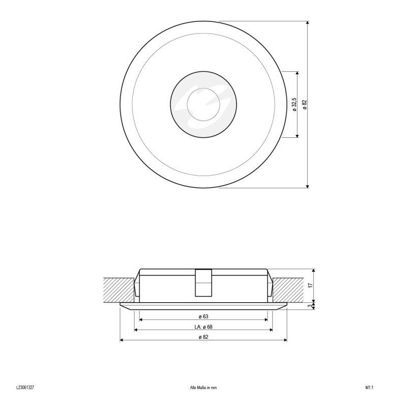 EVN Lichttechnik P-LED Deckeneinbauleuchte L23061327