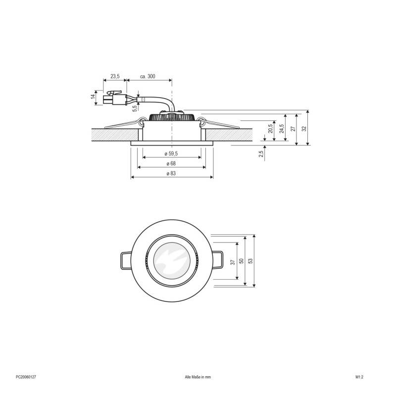 EVN Lichttechnik P-LED Deckeneinbauleuchte PC20060127