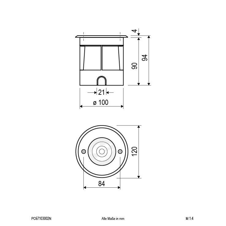 EVN Lichttechnik LED-Bodeneinbauleuchte PC67103002N