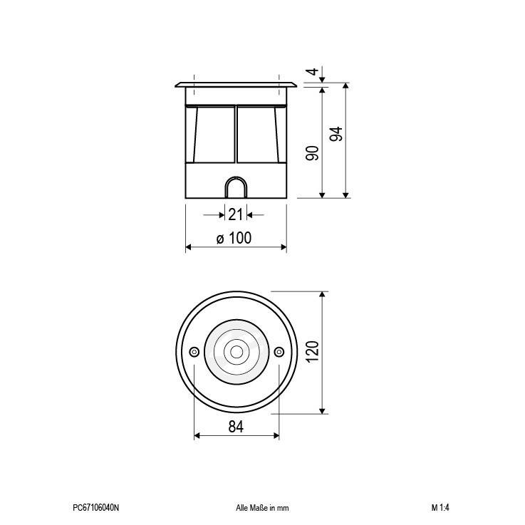 EVN Lichttechnik LED-Bodeneinbauleuchte PC67106040N