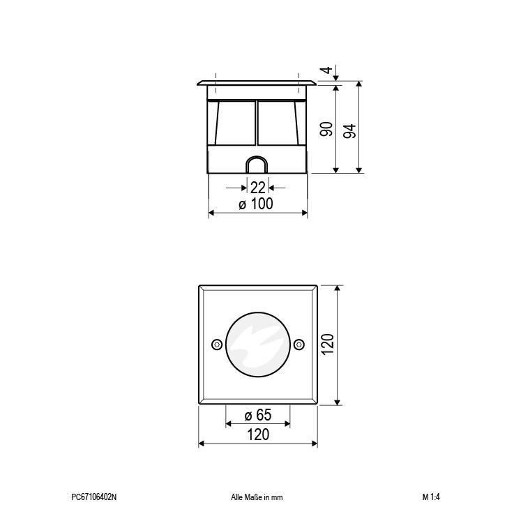 EVN Lichttechnik LED-Bodeneinbauleuchte PC67106402N