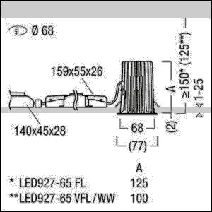 Zumtobel Group LED-Deckeneinbauleuchte DIAMO R68  #60818826