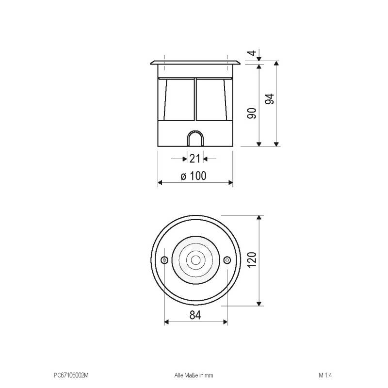 EVN Lichttechnik LED-Bodenleuchte IP67 PC67106002M