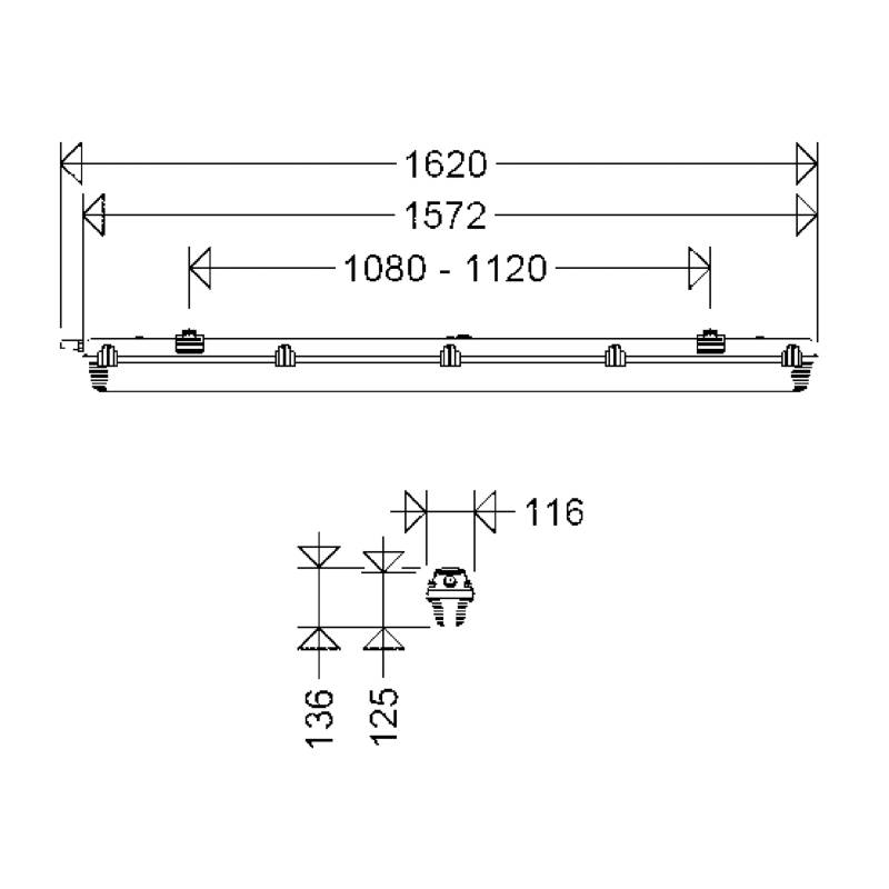 Schuch Licht LED-Feuchtraumleuchte 161 15L60 FF/FC