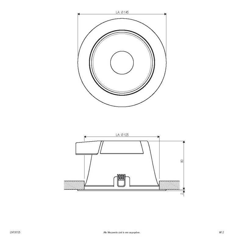 EVN Lichttechnik LED-Einbauleuchte IP54 L54130125
