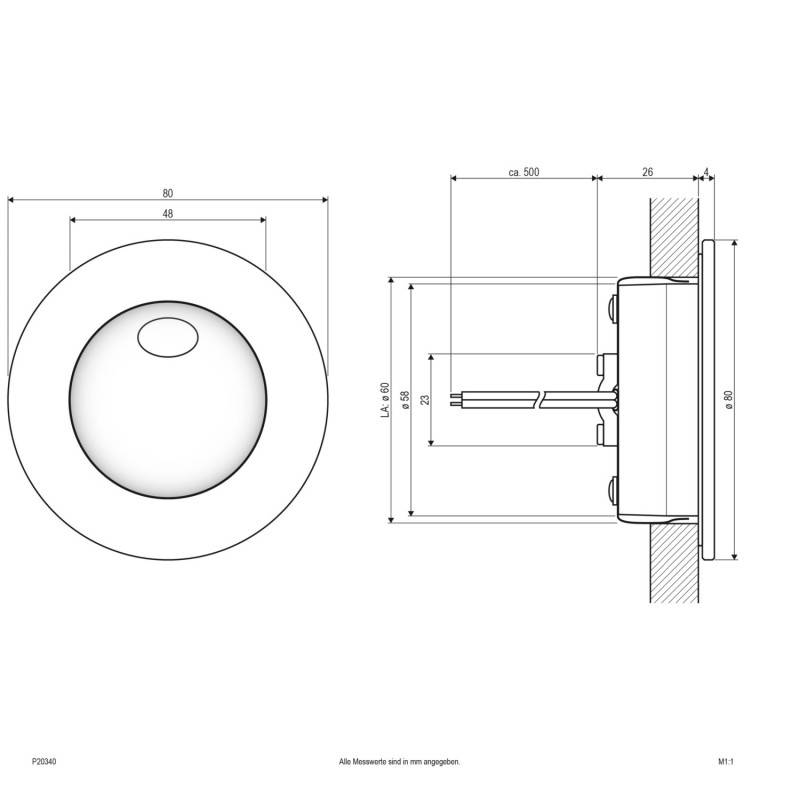 EVN Lichttechnik LED-Einbauleuchte IP65 P20340