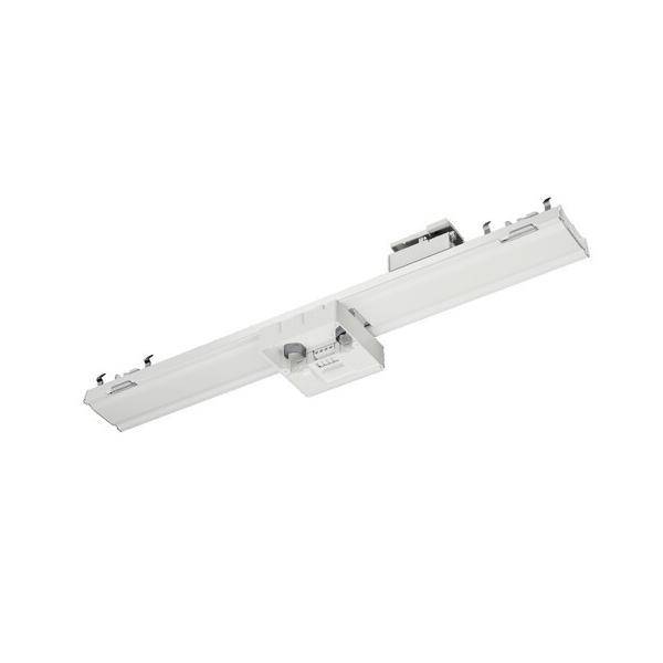 Ein hängendes lineares LED-Leuchtenelement mit weißer Oberfläche und schlankem, modernem Design. Geeignet für zeitgenössische Innenraumbeleuchtung.