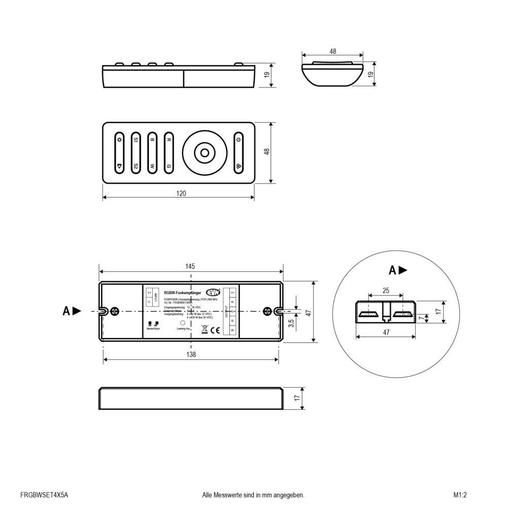 EVN Lichttechnik RGBW-Funkset FRGBWSET4X5A