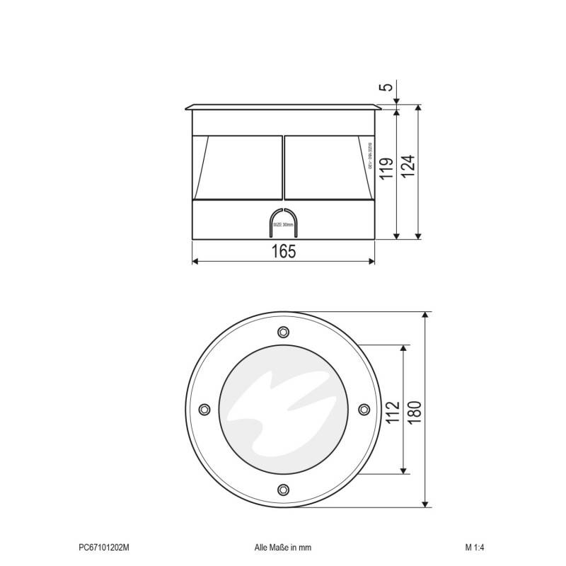 EVN Lichttechnik LED-Bodeneinbauleuchte PC67101202M