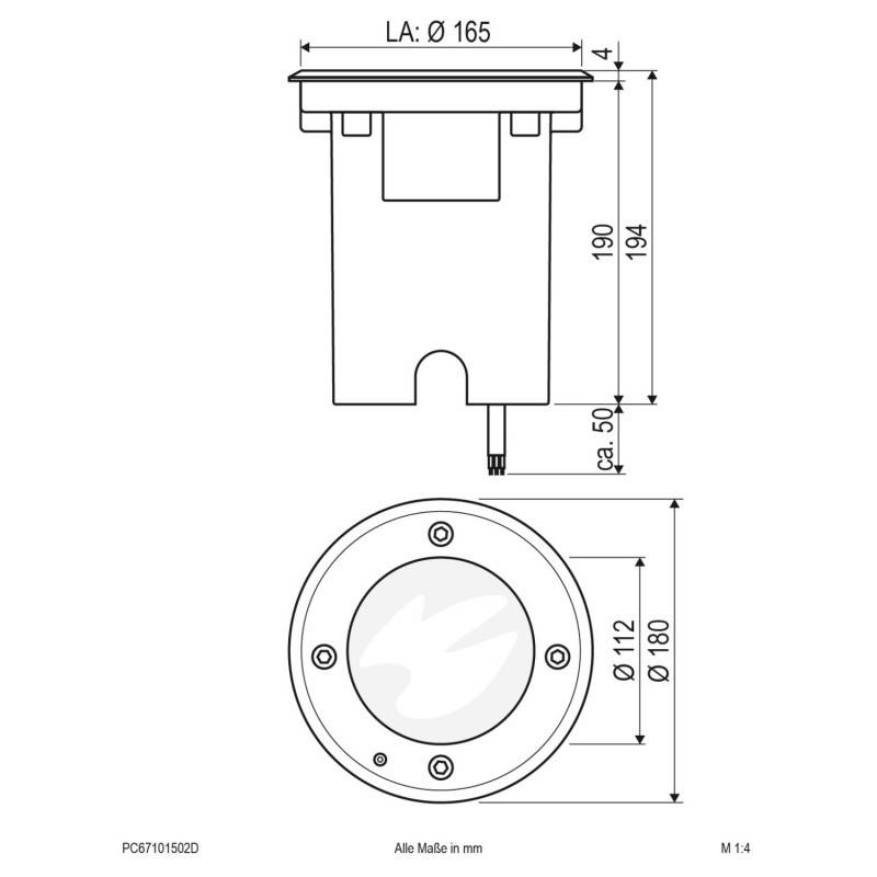 EVN Lichttechnik LED-Bodeneinbauleuchte PC67101502D