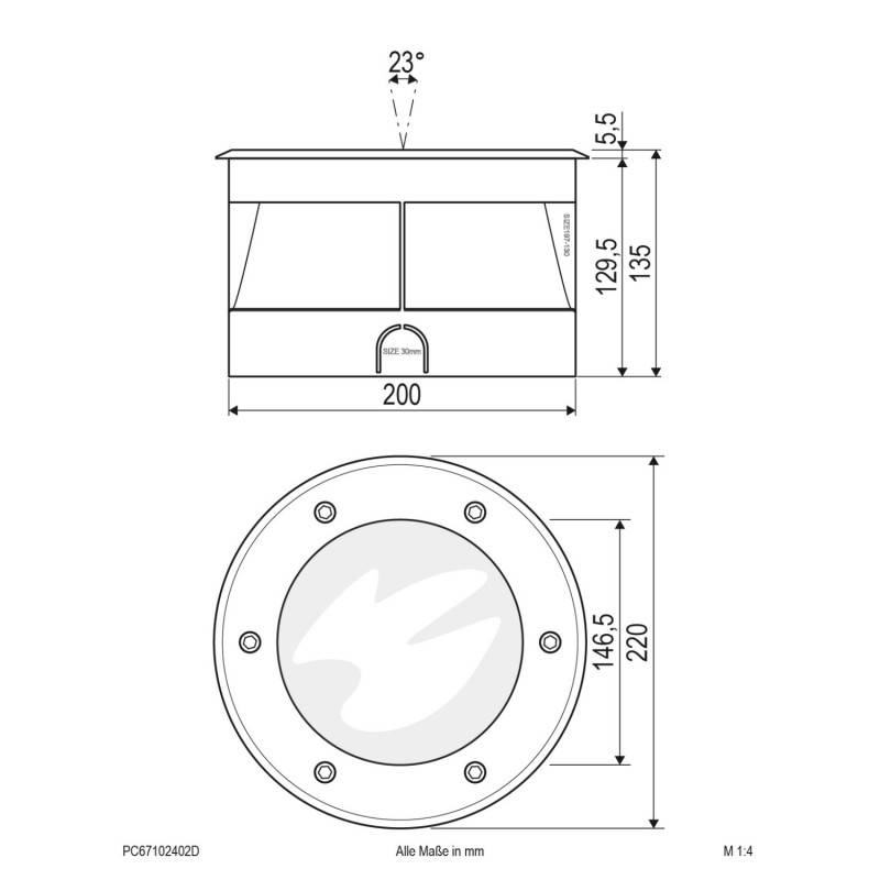 EVN Lichttechnik LED-Bodeneinbauleuchte PC67102402D