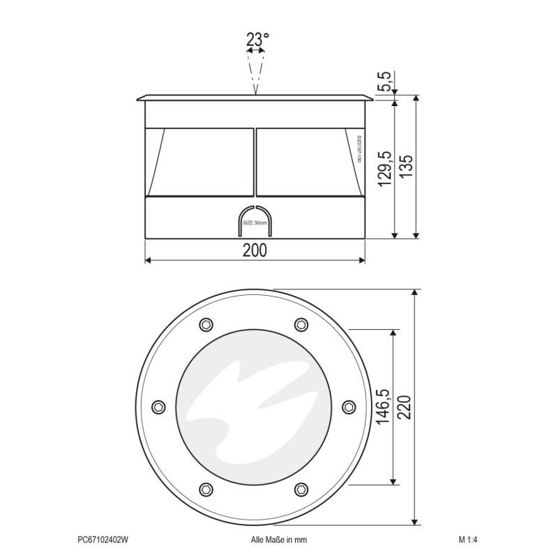 EVN Lichttechnik LED-Bodeneinbauleuchte PC67102402W