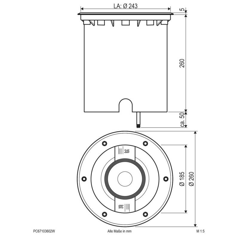 EVN Lichttechnik LED-Bodeneinbauleuchte PC67103602W