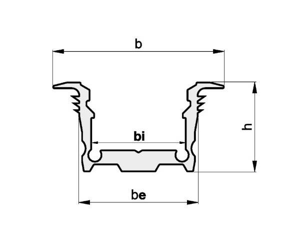 Radium Lampenwerk Einbau-Aluminium-Profil TRPA2523