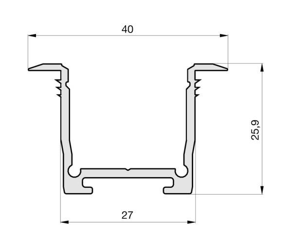 Radium Lampenwerk Einbau-Aluminium-Profil TRPA2563