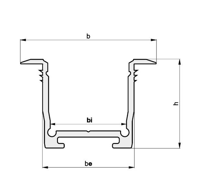 Radium Lampenwerk Einbau-Aluminium-Profil TRPA2563