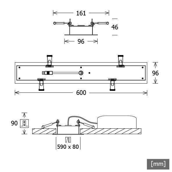 LTS Licht&Leuchten LED-Einbauleuchte LUZR12104.830.60DAsw