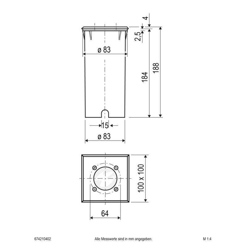 EVN Lichttechnik Bodeneinbauleuchte mit LM 674210402