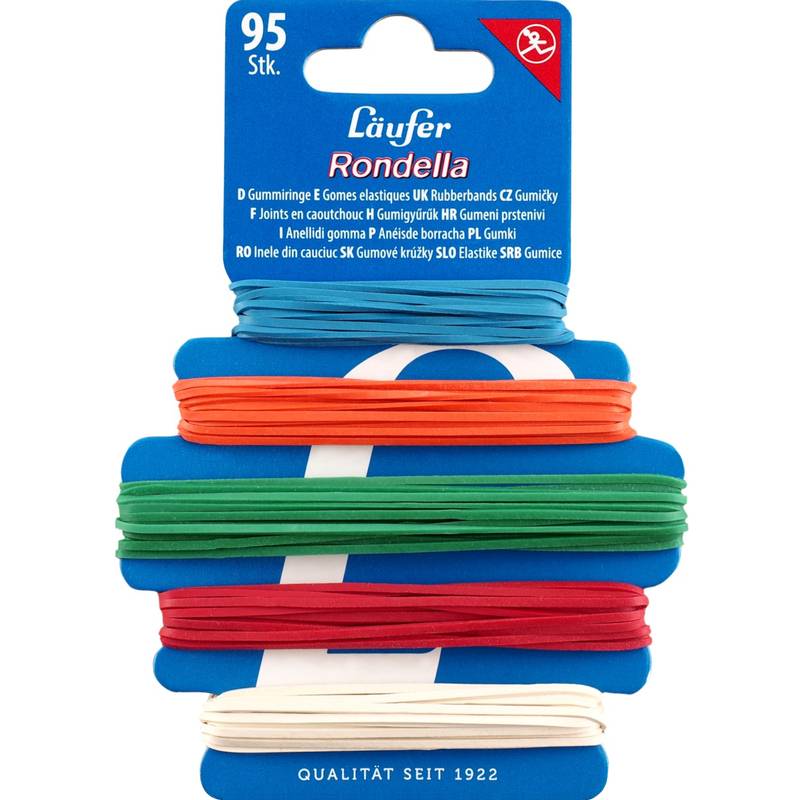 Läufer Gummiringkarte RONDELLA, Farben/Größen sortiert