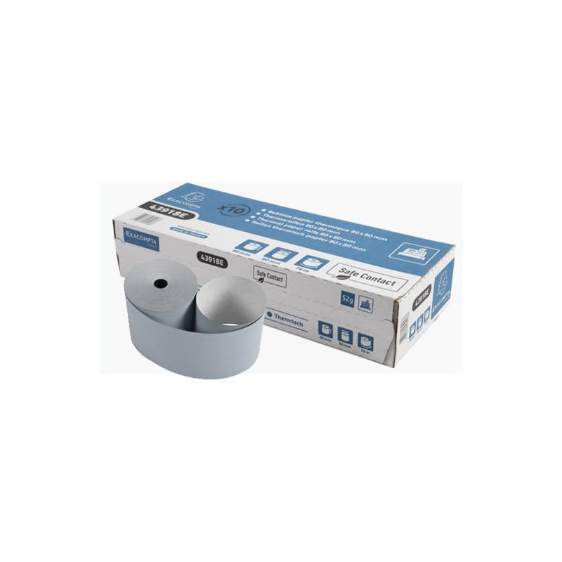 EXACOMPTA Thermorollen SafeContact, 80 mm x 76 m, grau-blau
