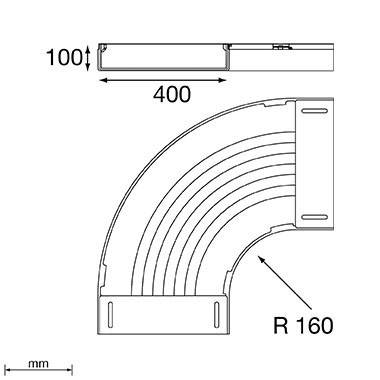 Unex Flachbogen 90° grau 66430-48