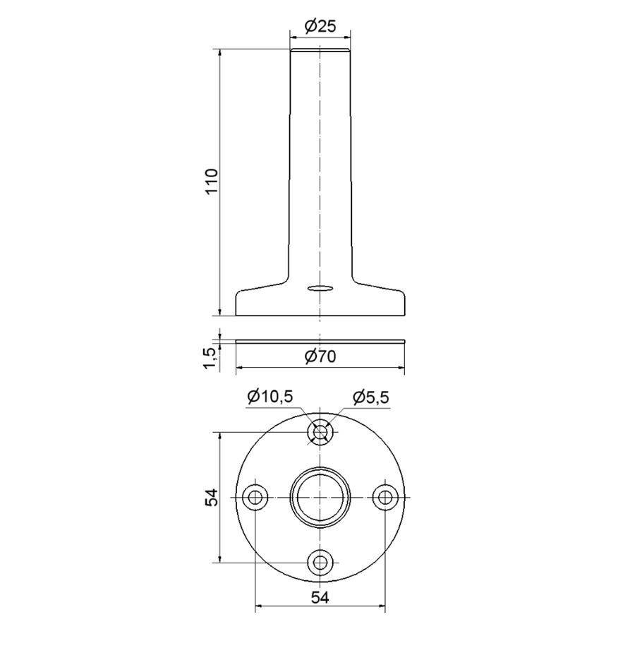 Werma Fuß m. integriertem Rohr 96000051