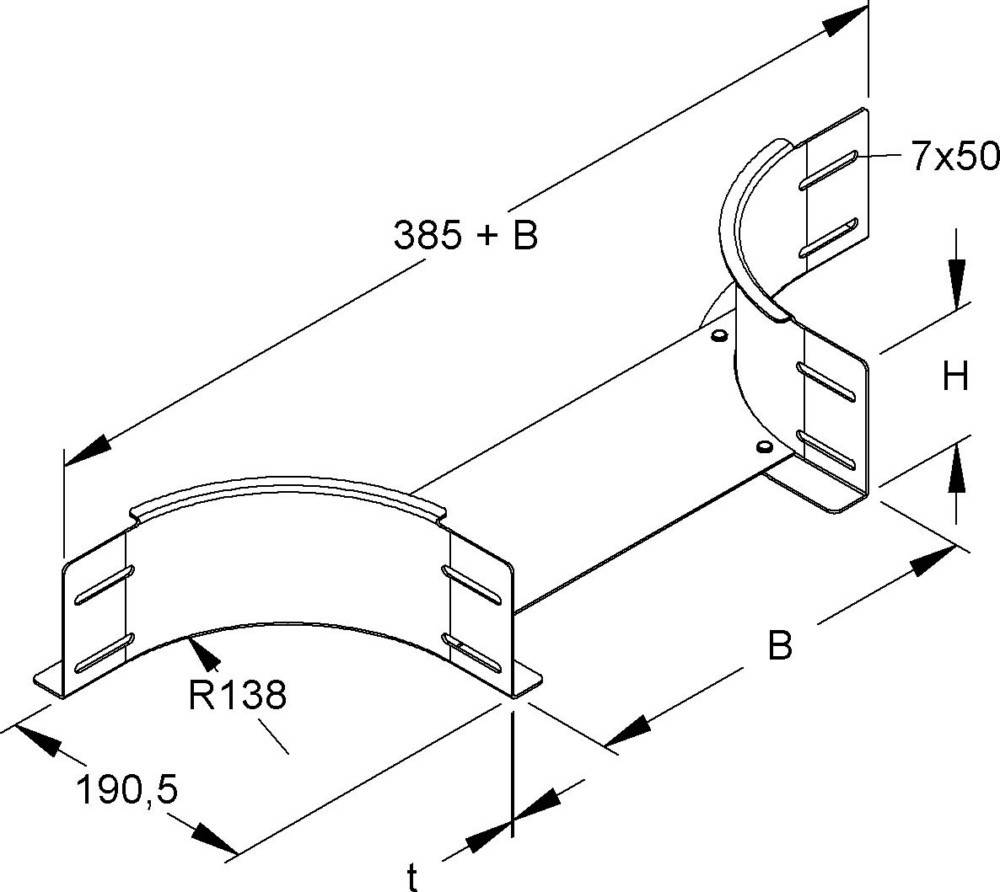 Niedax Anbau-T-Stück RTAS 100.500 S