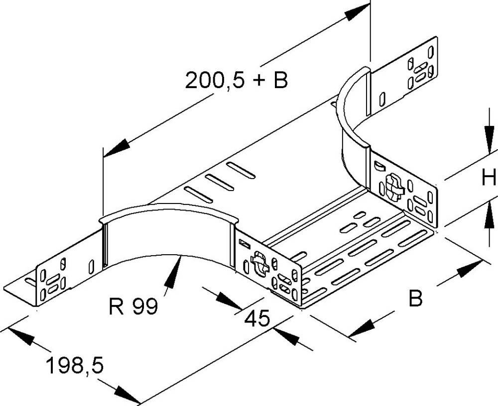 Niedax Anbau-T-Stück RTAC 60.300 S