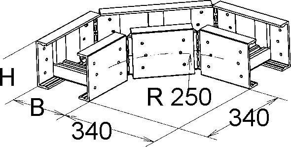 Niedax GFK-Bogen 90Gr. ULLB 100.450