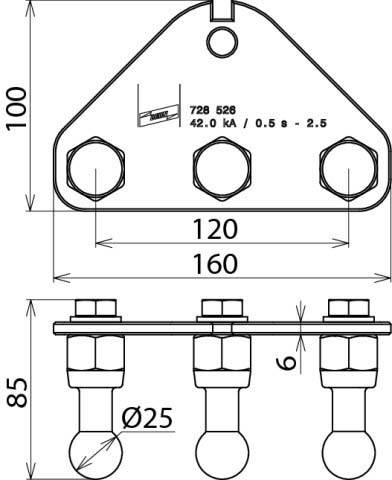 DEHN Erdanschlussplatte EAPA 3 KFP 25 B13