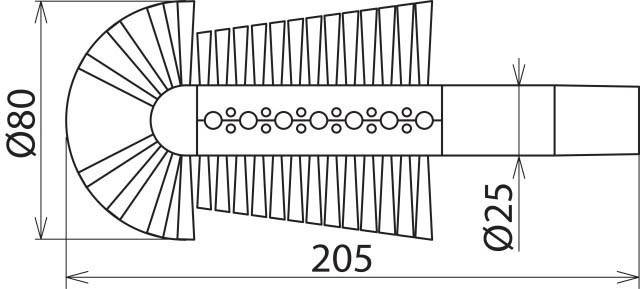 DEHN Stabbürste z. Absaugen STB 80 K MS