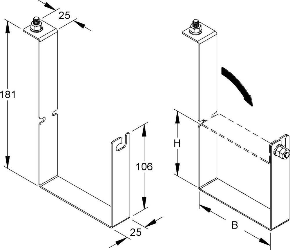 Niedax Deckelhalteklammer DHKL 80.100 E5G