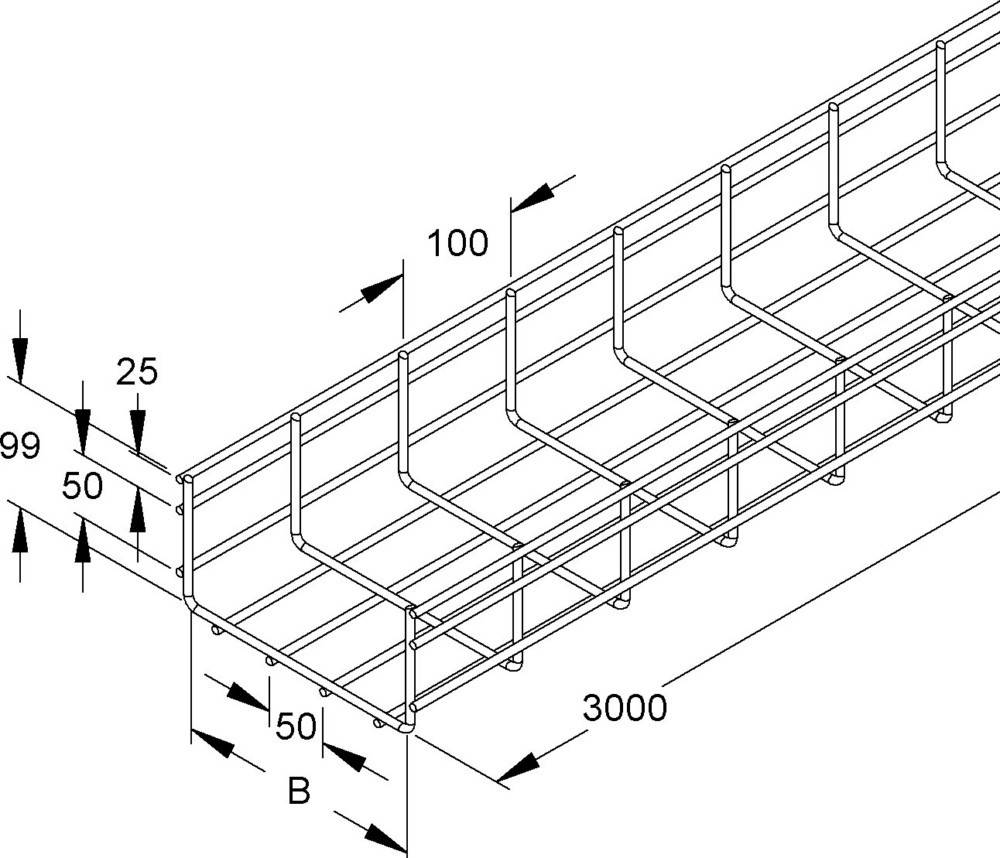 3 Mtr. Niedax Gitterrinne U-förmig MTS 105.100 V