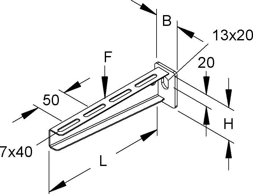 Niedax Hängestiel-/Wandausleger KTA 400 C1KG