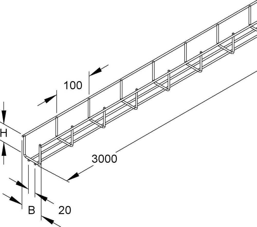 3 Mtr. Niedax Gitterrinne GRS 60.060 E3