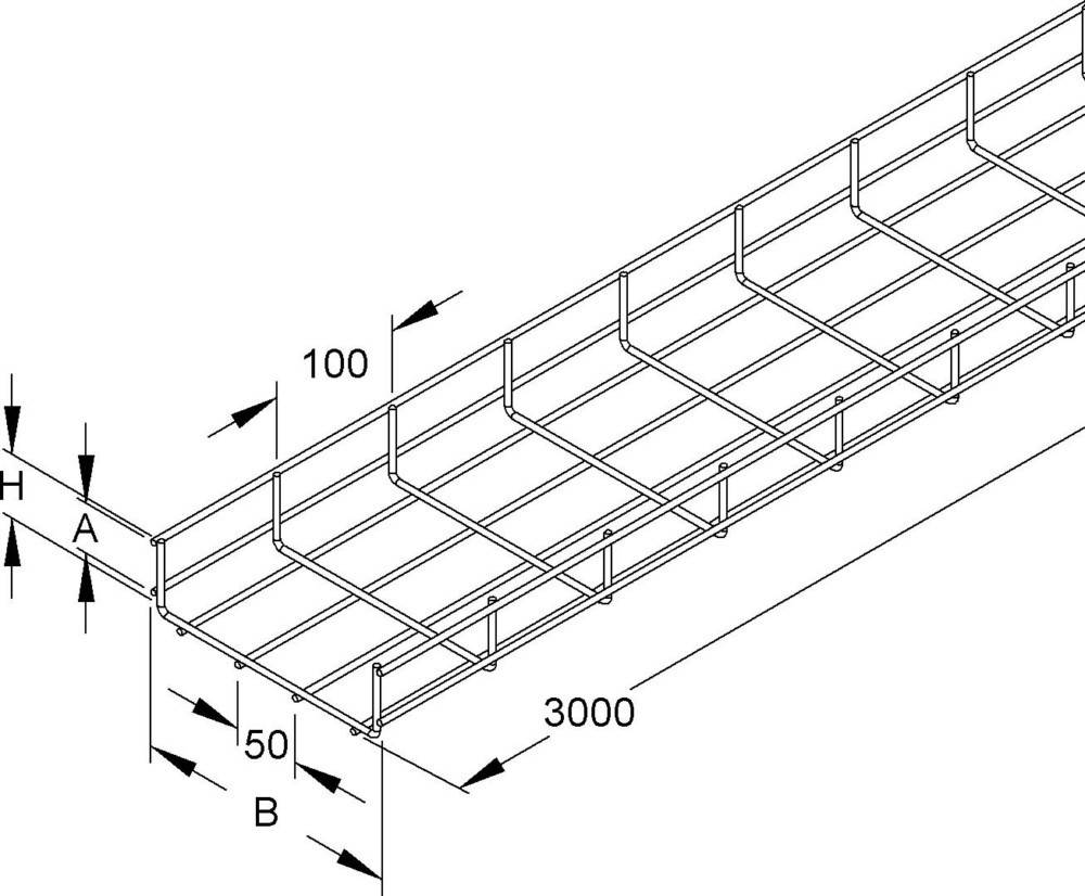 3 Mtr. Niedax Gitterrinne GRS 60.200 E3