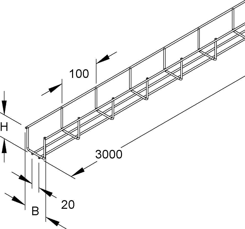 3 Mtr. Niedax Gitterrinne GR 60.060 E3