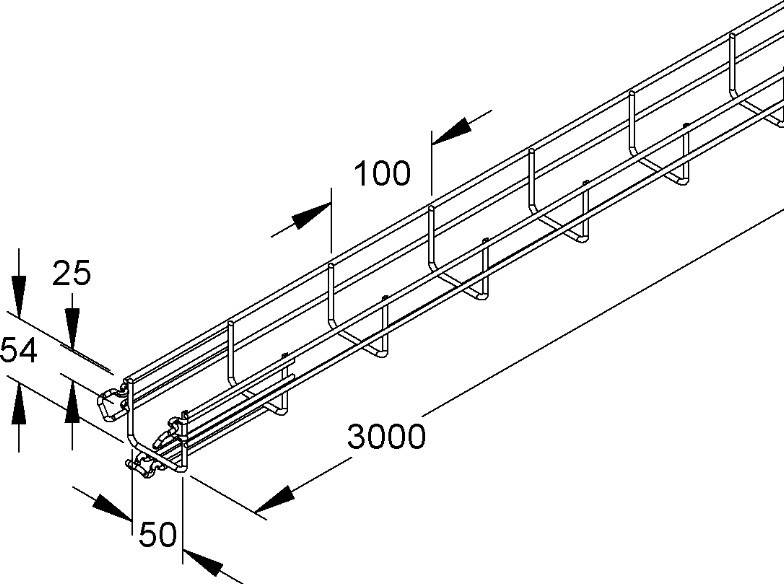 3 Mtr. Niedax Gitterrinne MTC 54.050 V