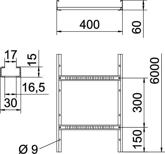 6 Mtr. OBO Bettermann Kabelleiter LG 640VS6FSK LGR